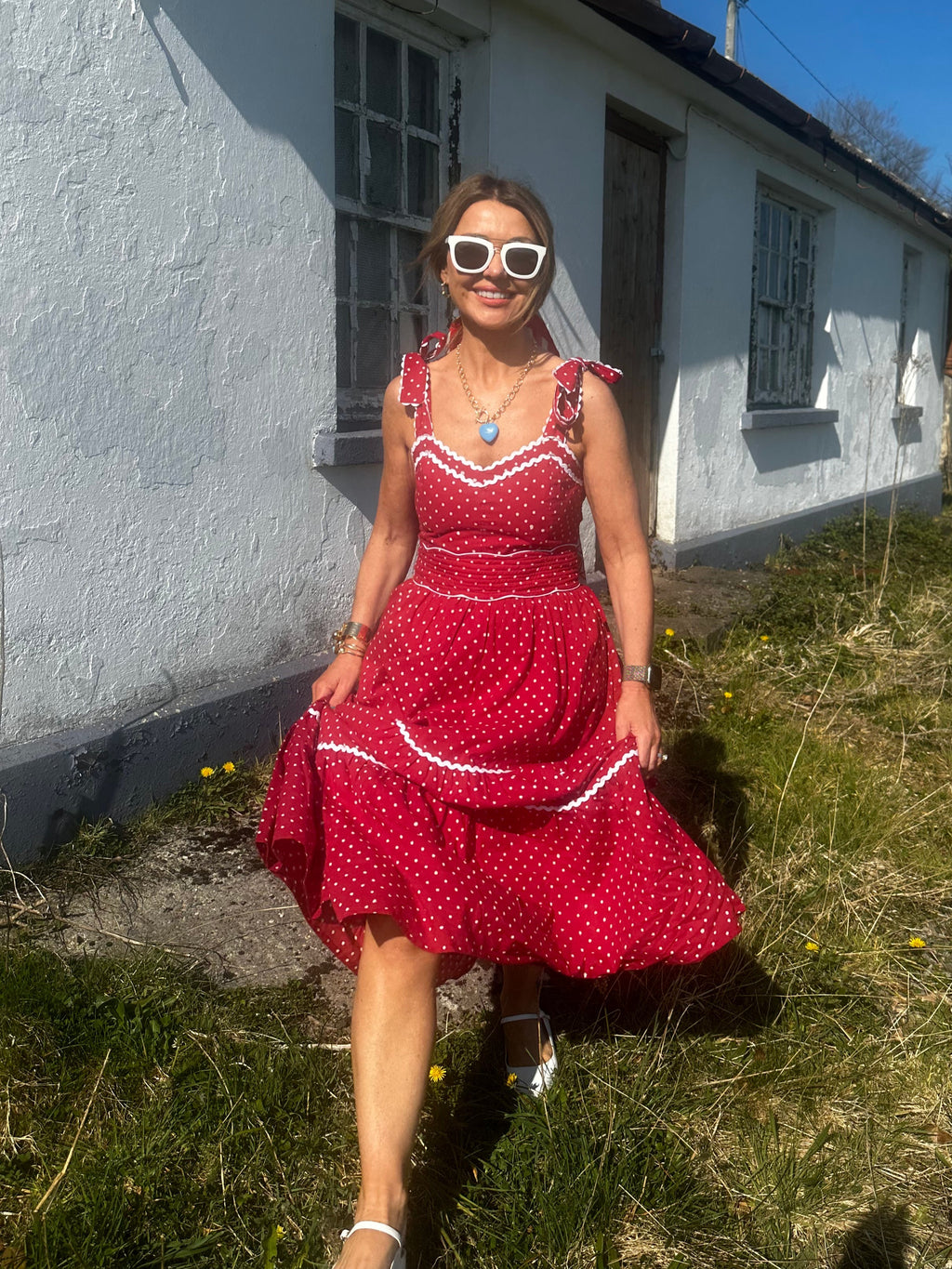 'AMORE' DRESS IN RED DOT