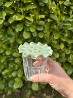Frill edge flower frog ceramic vase topper to arrange flowers beautifully