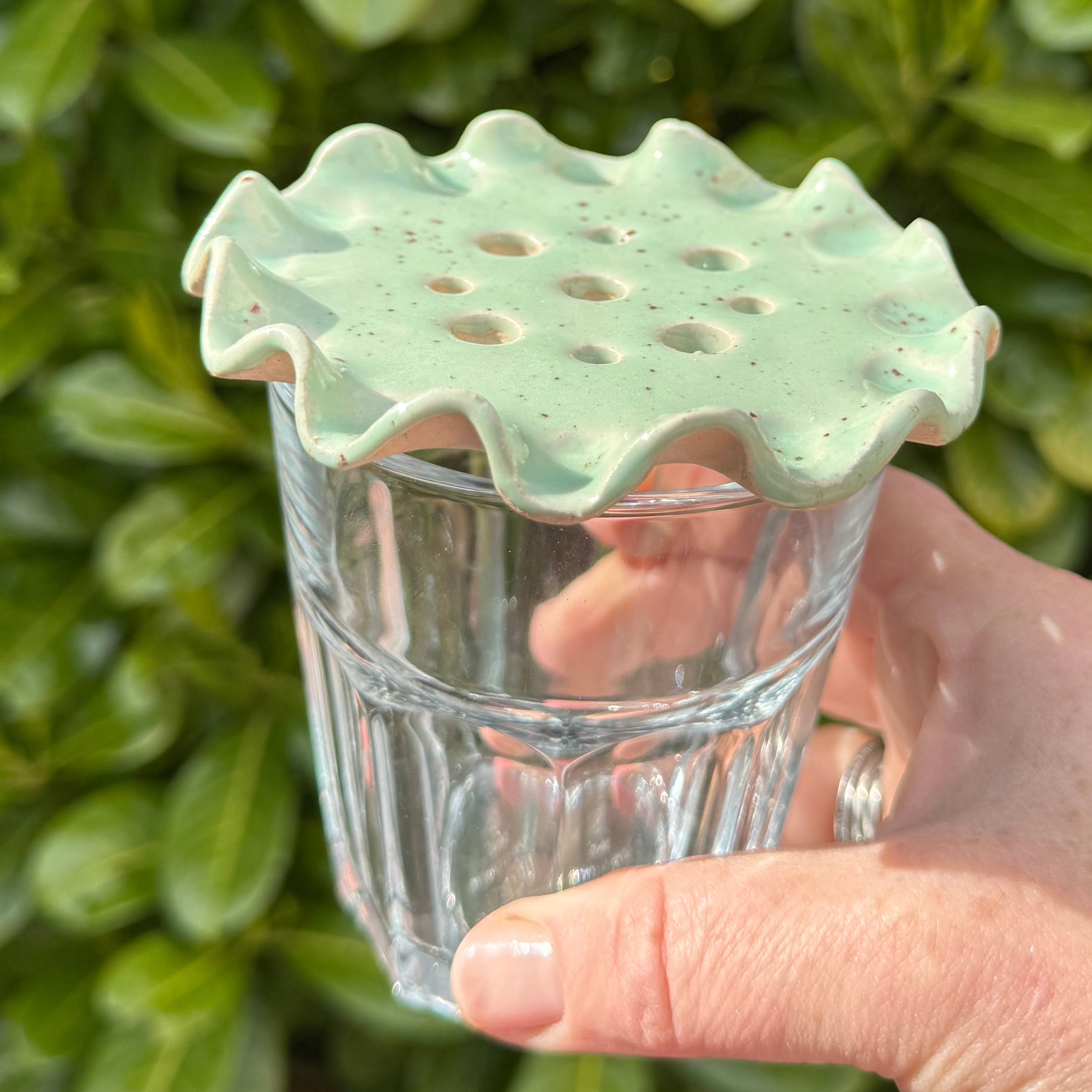 Flower frog ceramic vase topper to arrange stem flowers beautifully