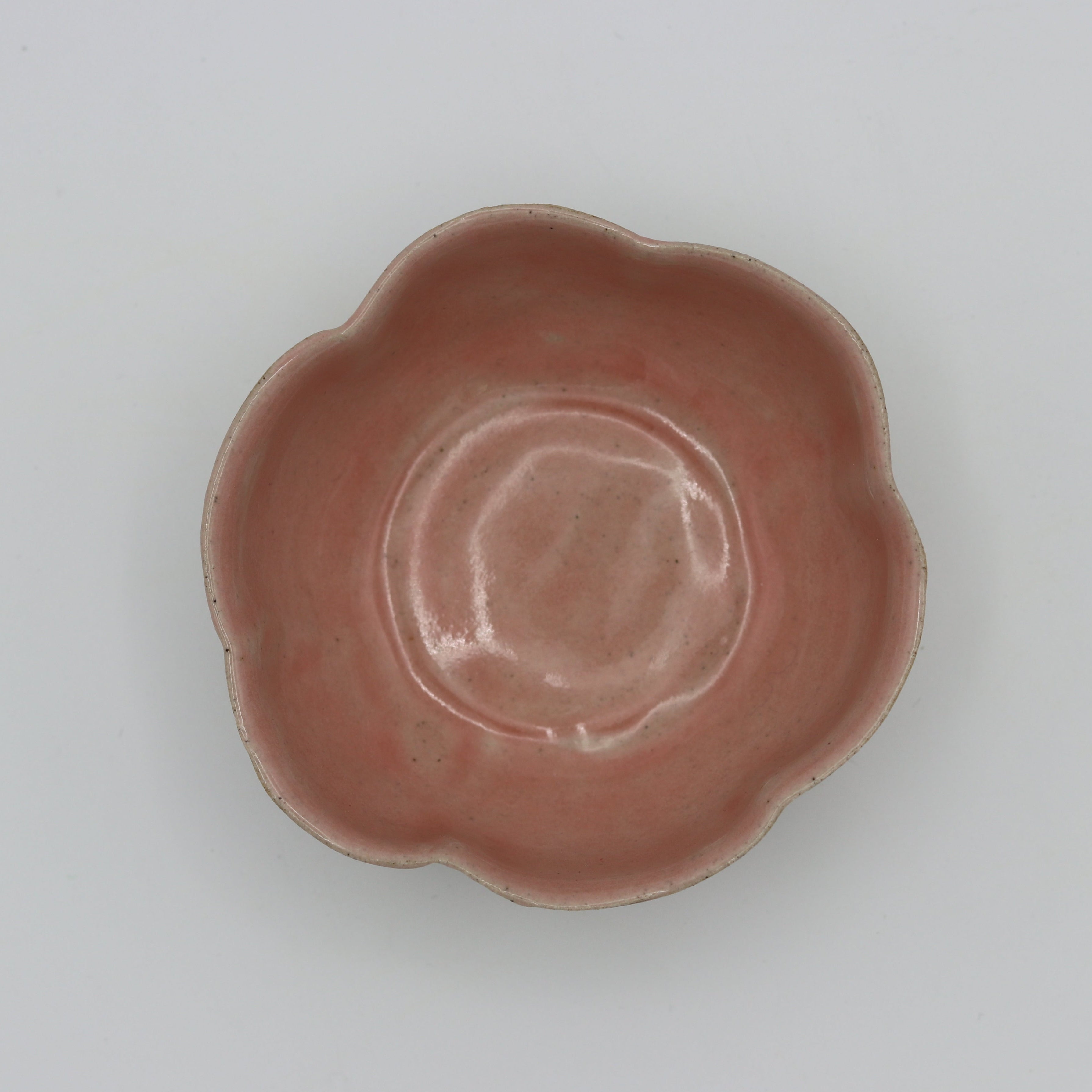 Pastel colour glazed ceramic flower shaped bowls