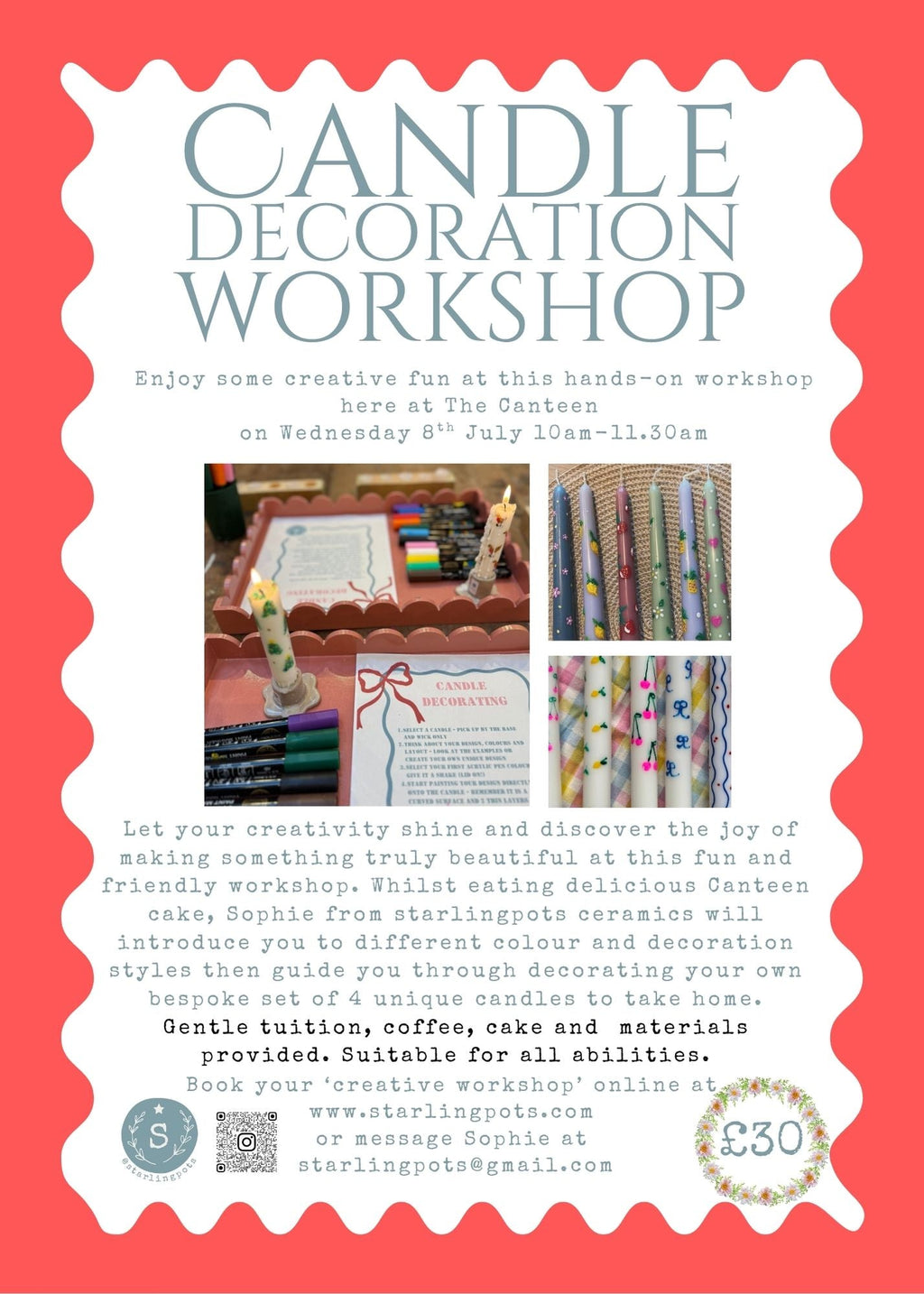 Creative Candle Decorating Workshop at The Canteen Cafe, Nailsworth
