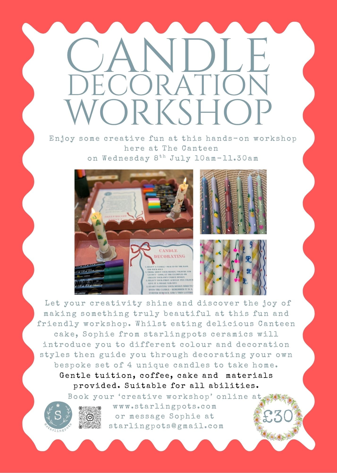 Creative Candle Decorating Workshop at The Canteen Cafe, Nailsworth