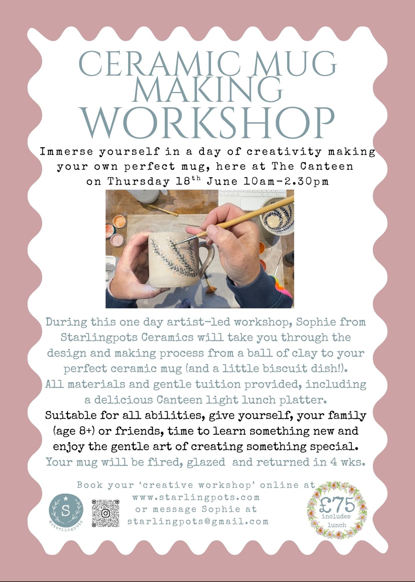 Pottery Mug Making Workshop Day in Nailsworth