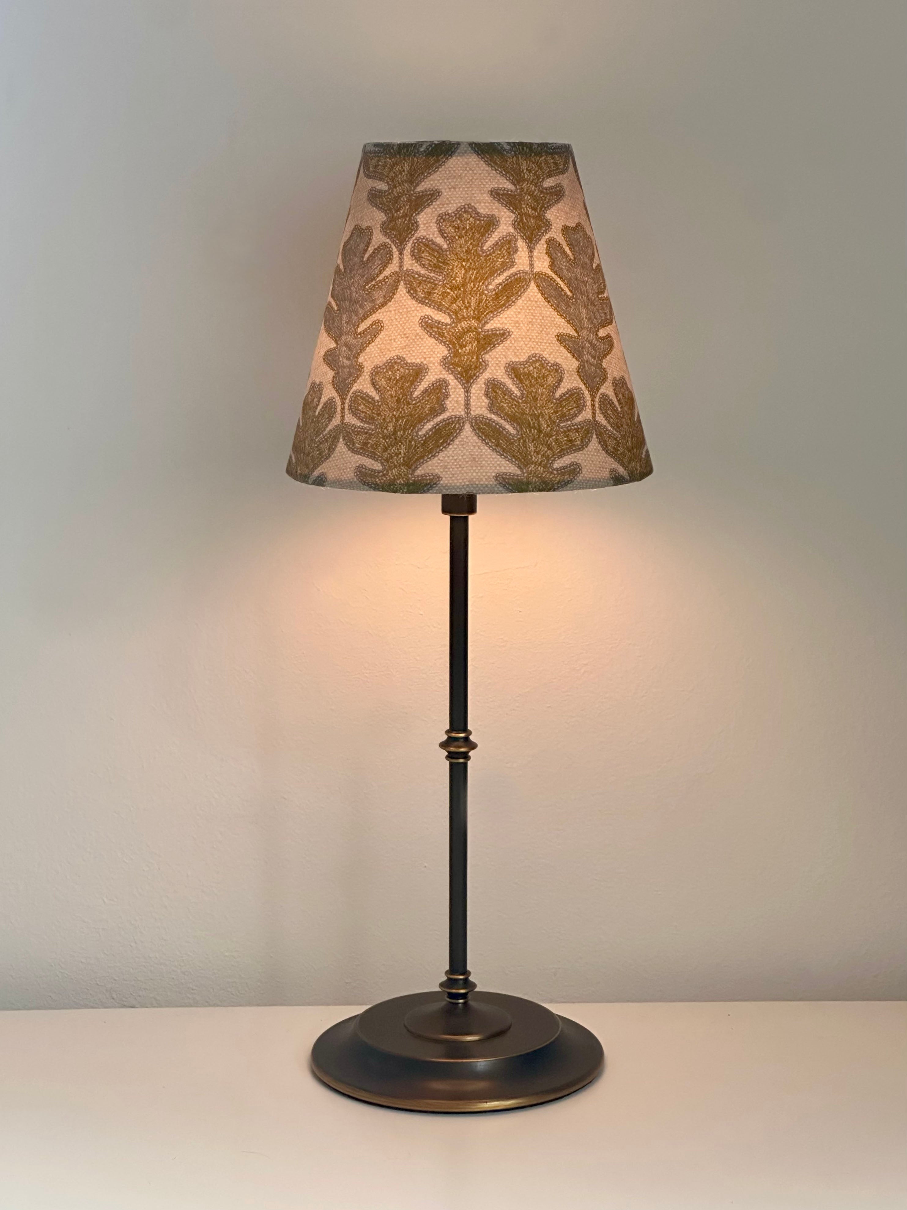 CANDLE CLIP LAMPSHADE ~ BROADLEAF FLAX FLOWER/MOSS