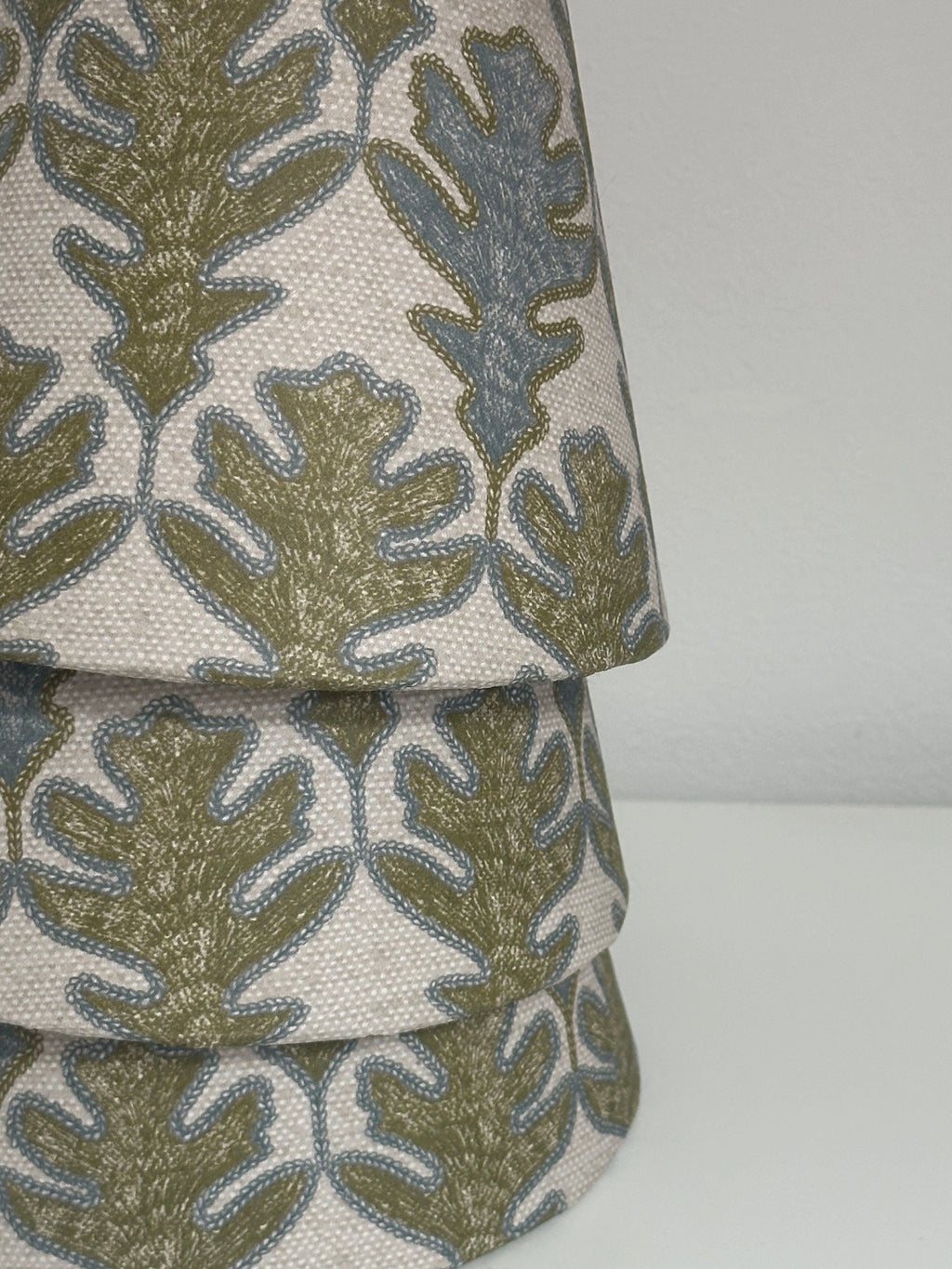 CANDLE CLIP LAMPSHADE ~ BROADLEAF FLAX FLOWER/MOSS