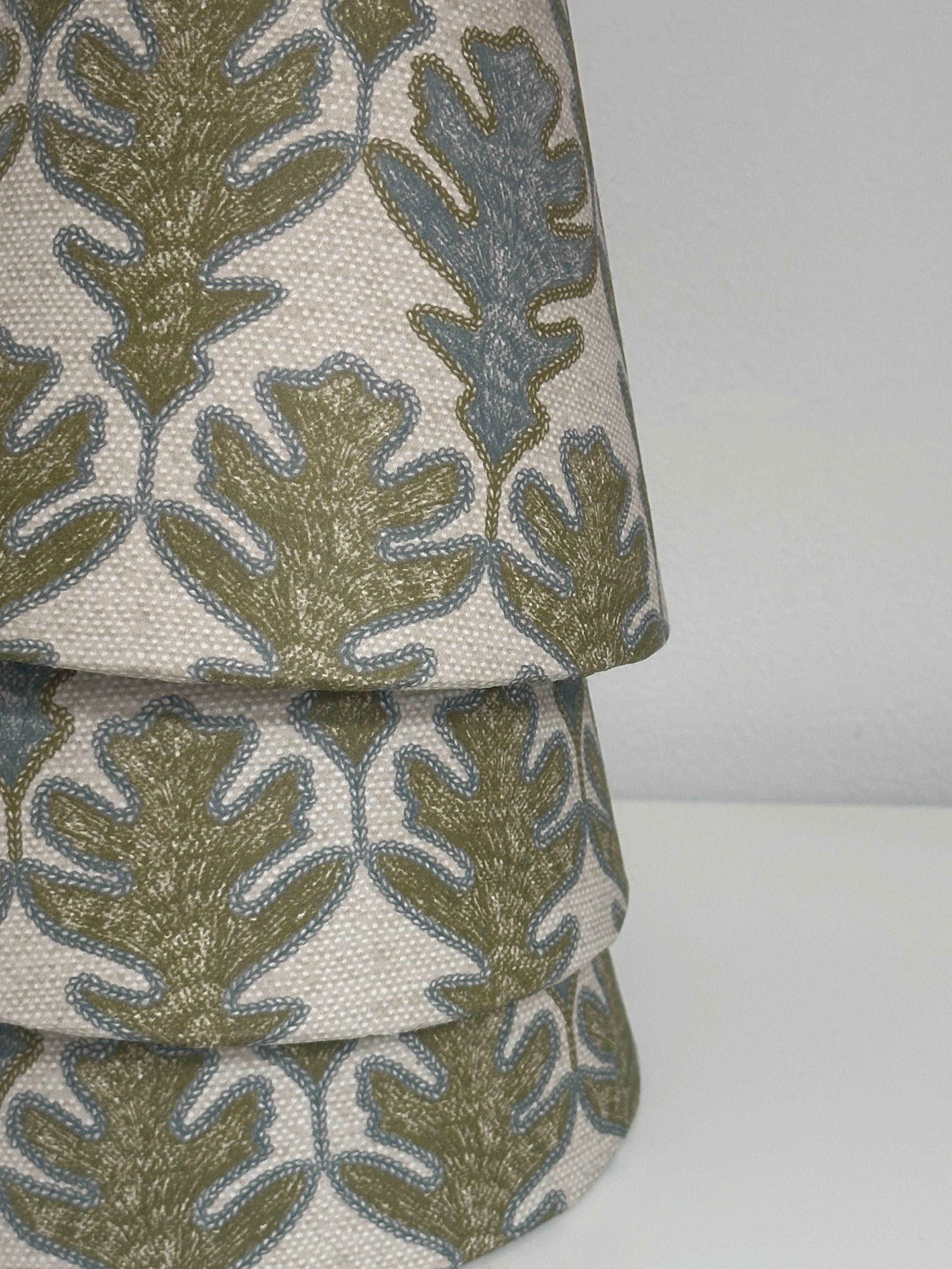 CANDLE CLIP LAMPSHADE ~ BROADLEAF FLAX FLOWER/MOSS