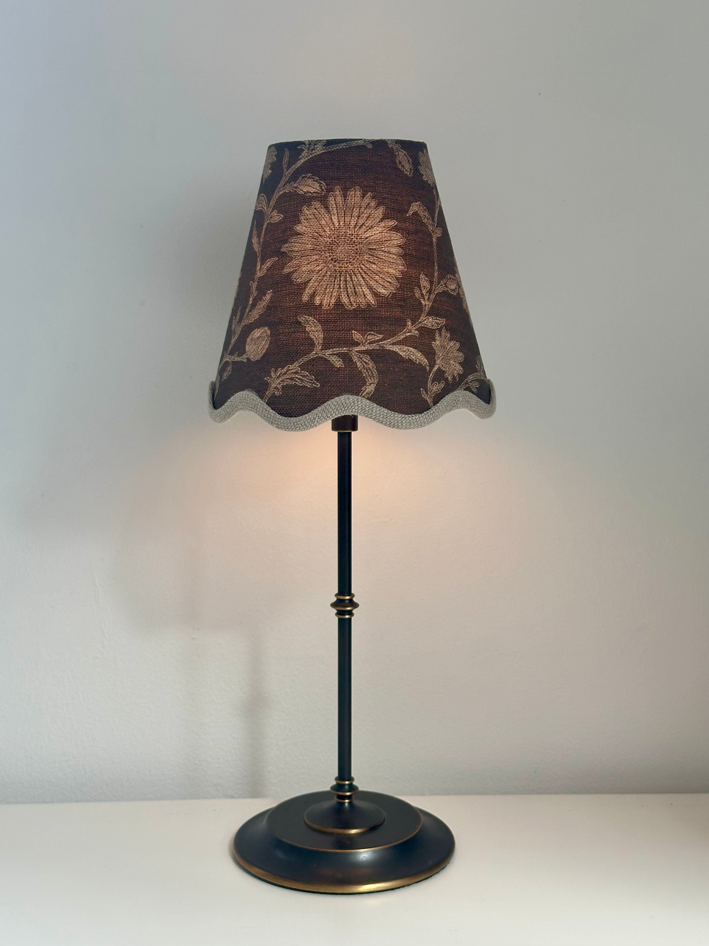 SCALLOP TRIM CANDLE CLIP LAMPSHADE ~ MOONPENNY WALNUT