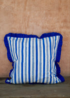 Large Blue Floral Reversible Cushion Cover