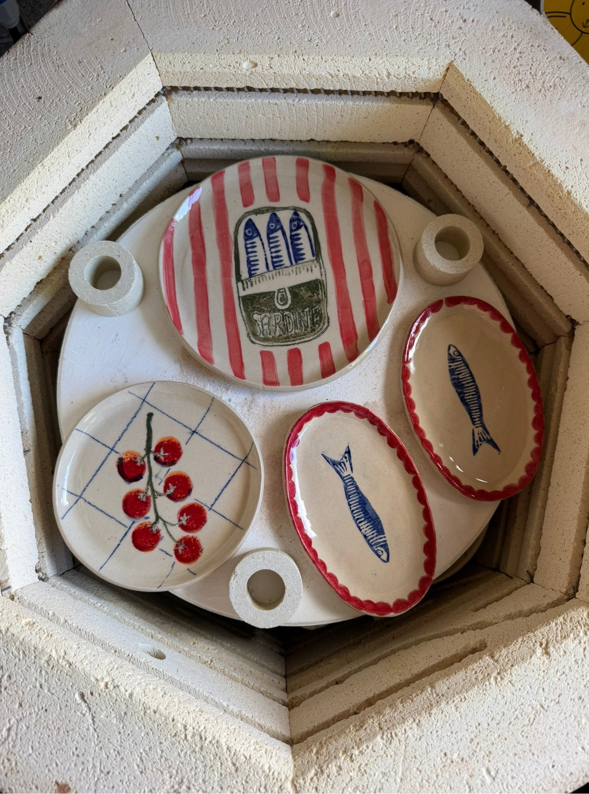 Ceramic Sardine Design Oval Dish