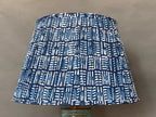 Handmade Indigo Brick Block Printed Cotton Lampshade
