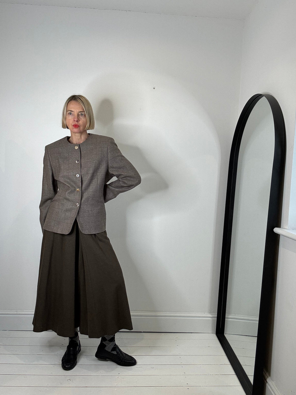 VINTAGE collarless jacket