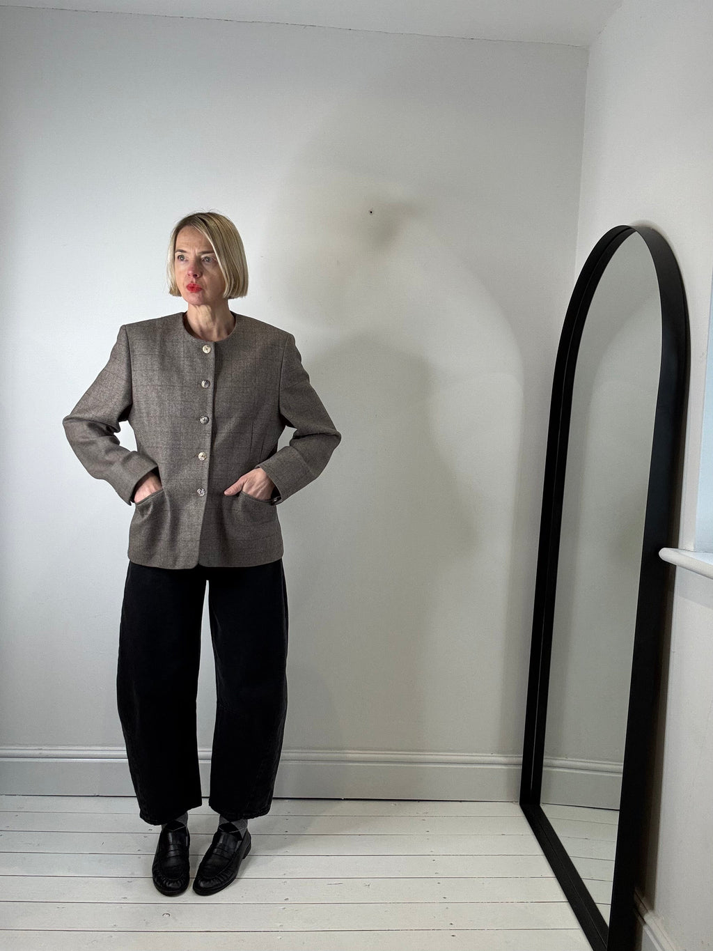 VINTAGE collarless jacket
