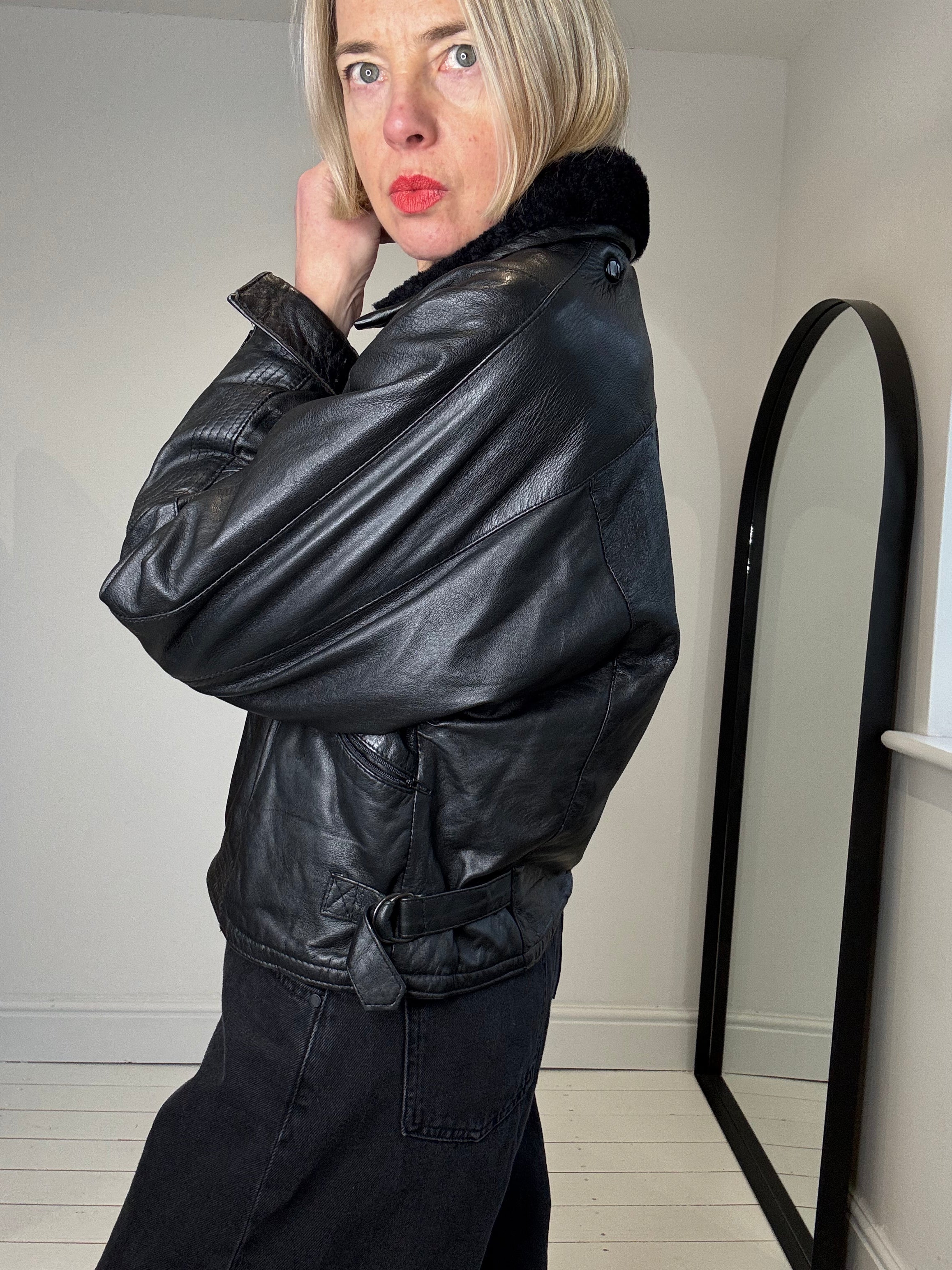 Leather aviator