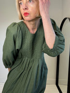 THE REGULAR WORKS linen quilted bib dress