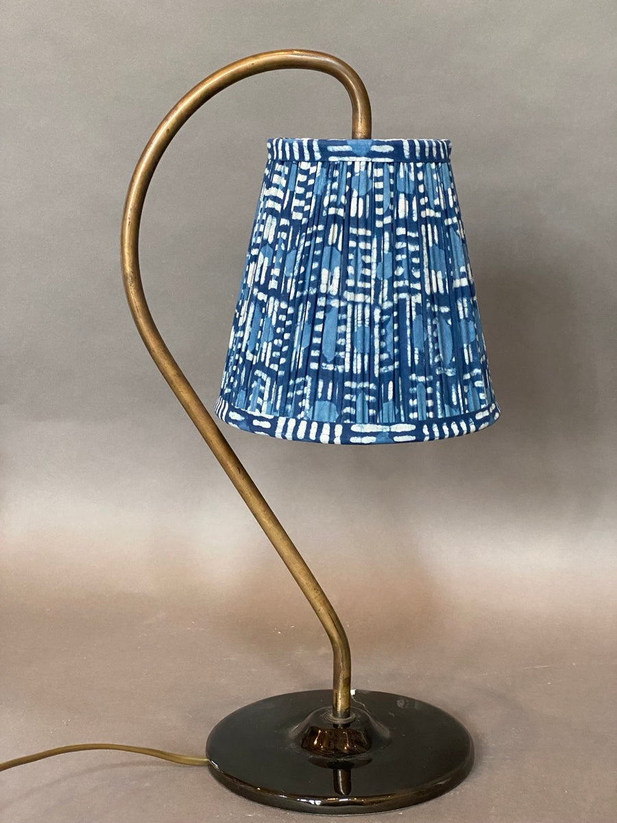 Handmade Indigo Brick Block Printed Cotton Lampshade