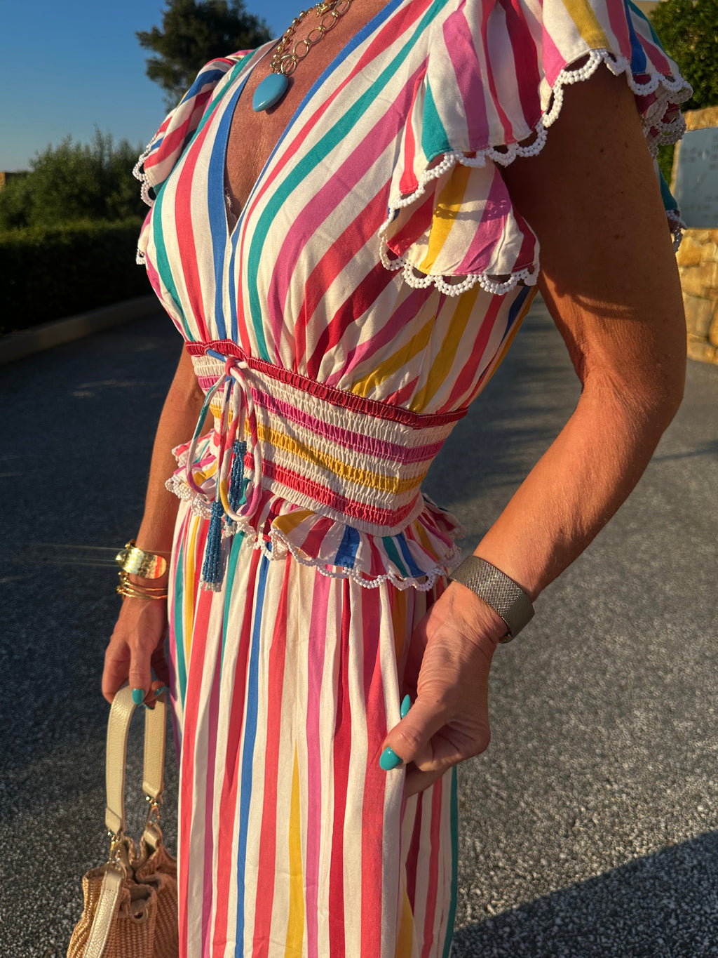 'MISHA' DRESS IN CANDY STRIPE