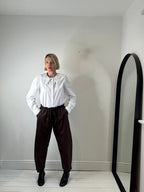 Cotton big collar shirt