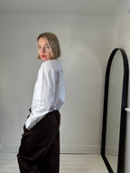 Cotton big collar shirt