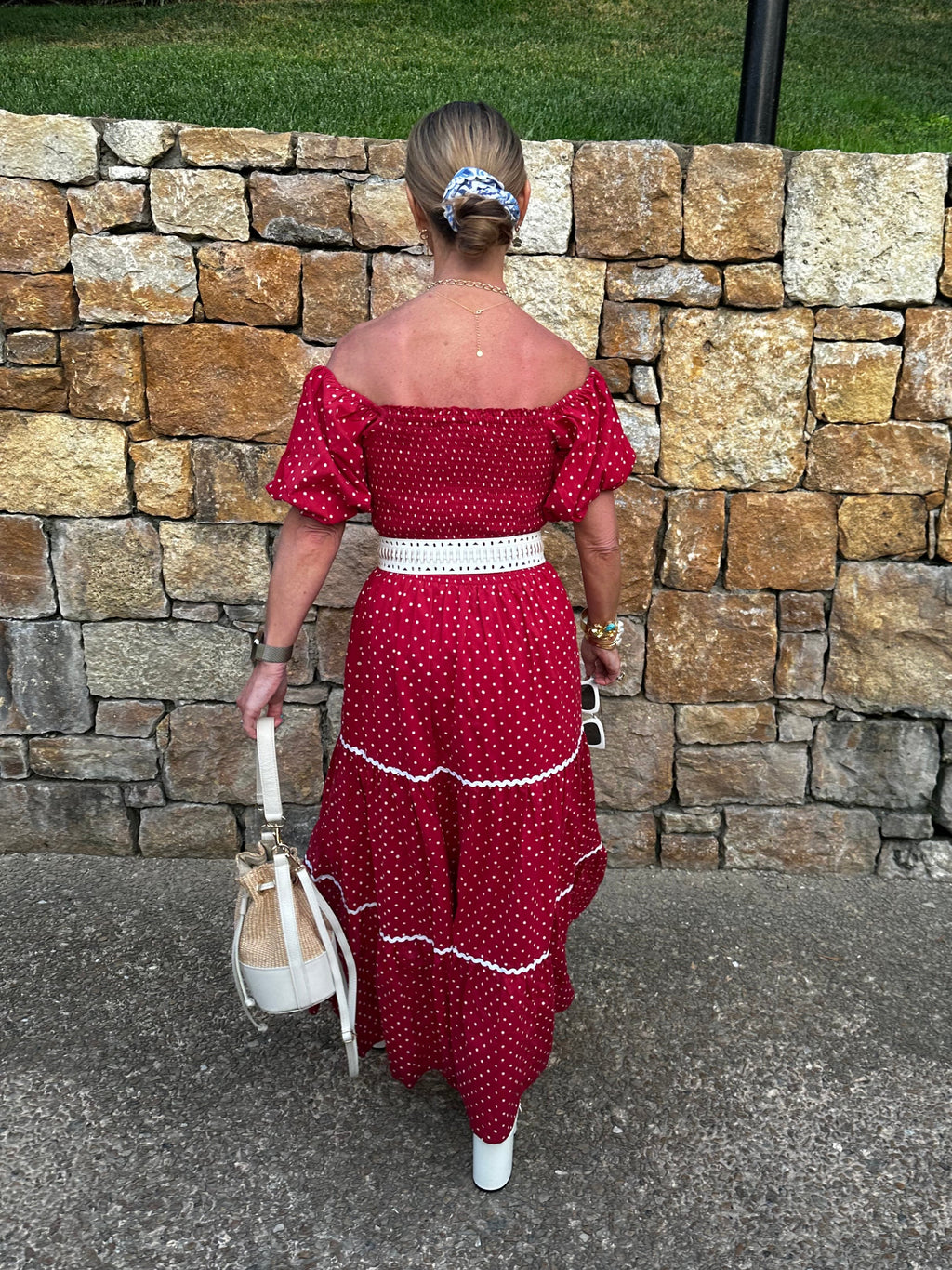 'HONOUR' DRESS IN RED DOT