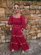 'HONOUR' DRESS IN RED DOT