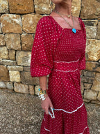 'HONOUR' DRESS IN RED DOT