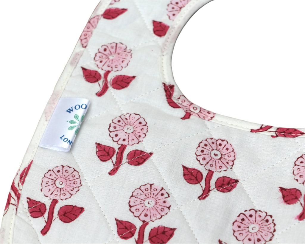 Quilted Bib - Rose Flower
