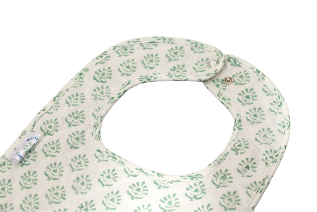 Muslin Quilted Bib - Sage Green