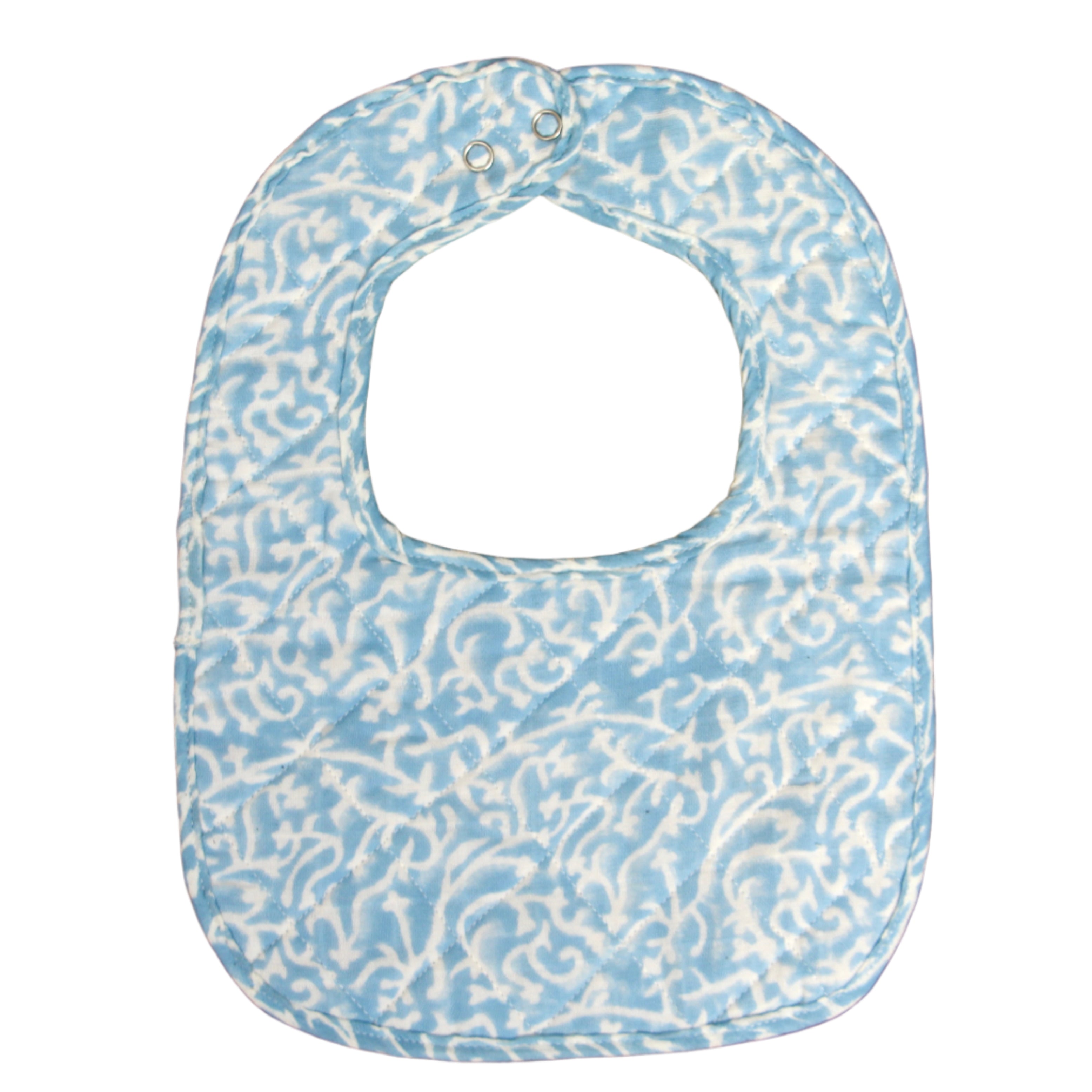 Muslin Quilted Bib - Blue Coral