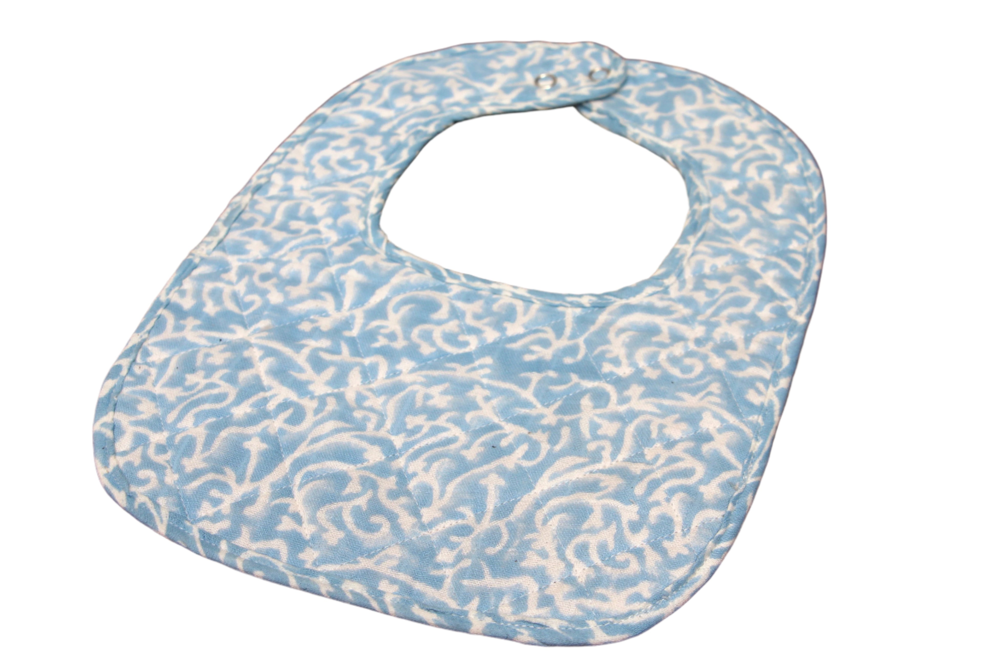 Muslin Quilted Bib - Blue Coral