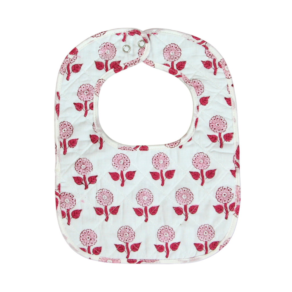 Quilted Bib - Rose Flower