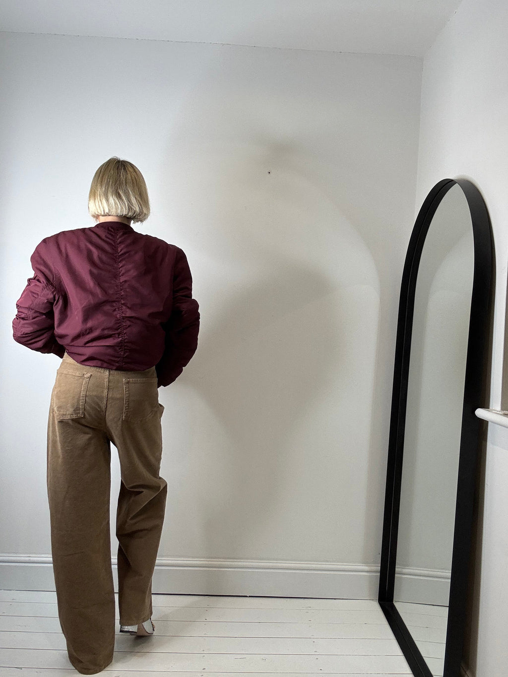 Wide leg corduroy trousers