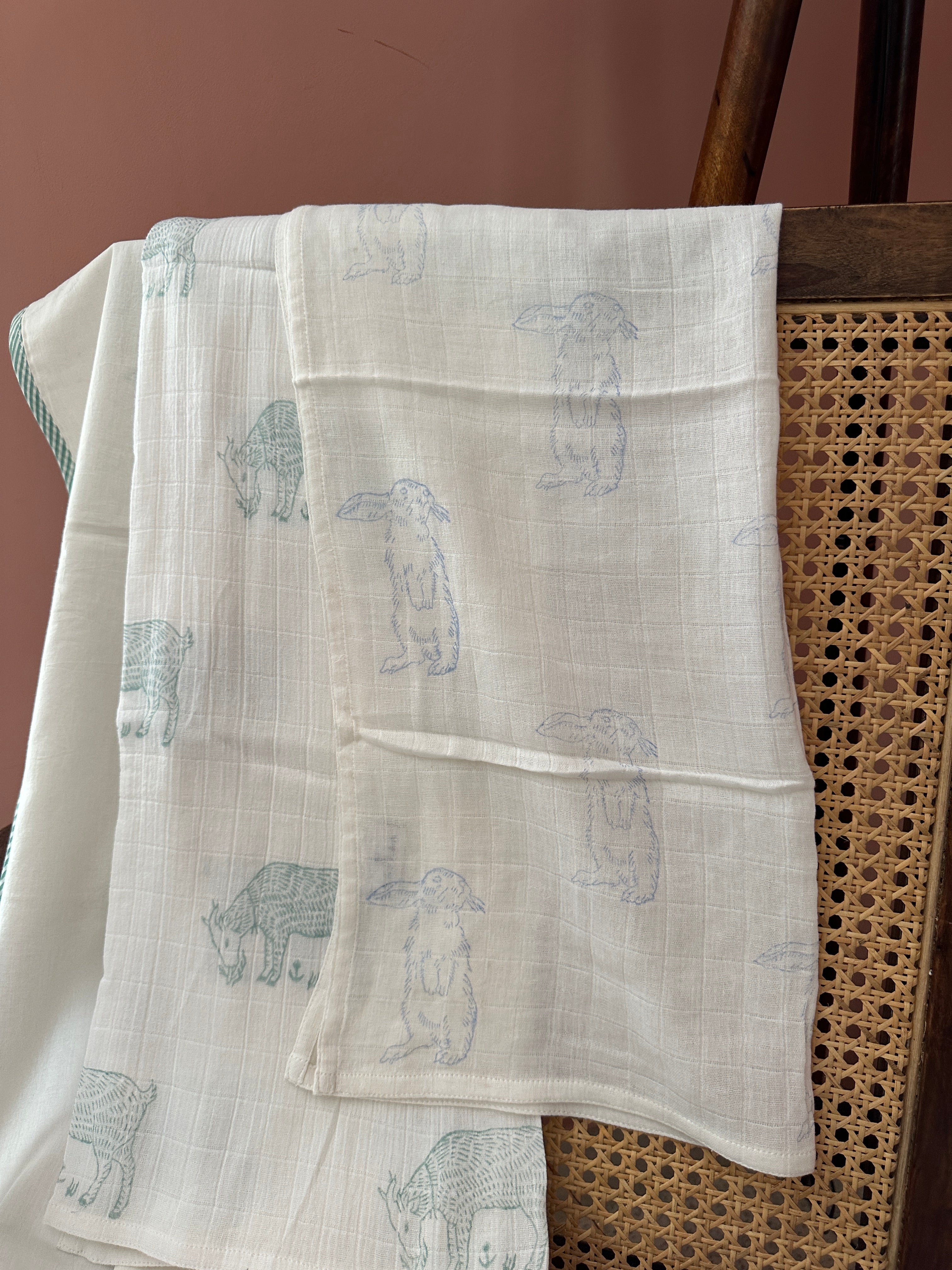 Cotton Muslin  – Bunny Print (50 x 70cm)