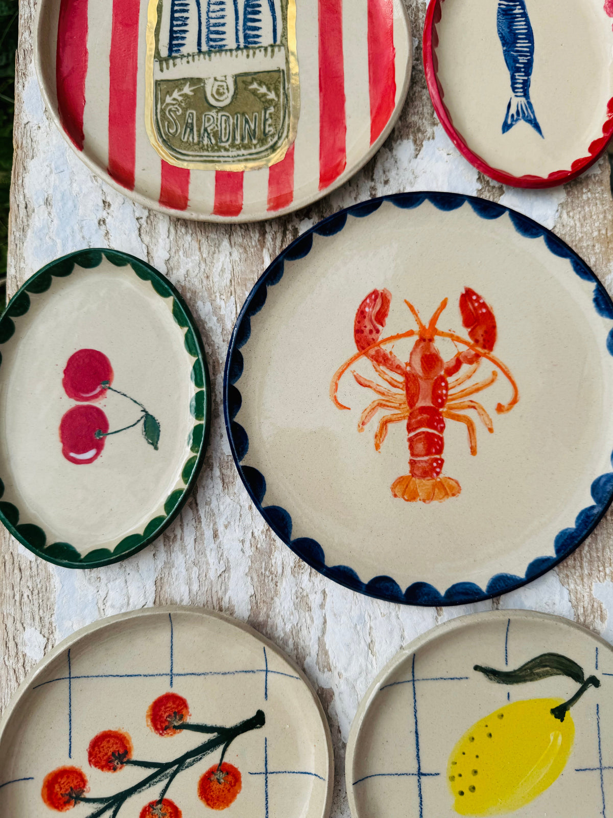 Ceramic Sardine Tin Design Plate with 24ct Gold detail
