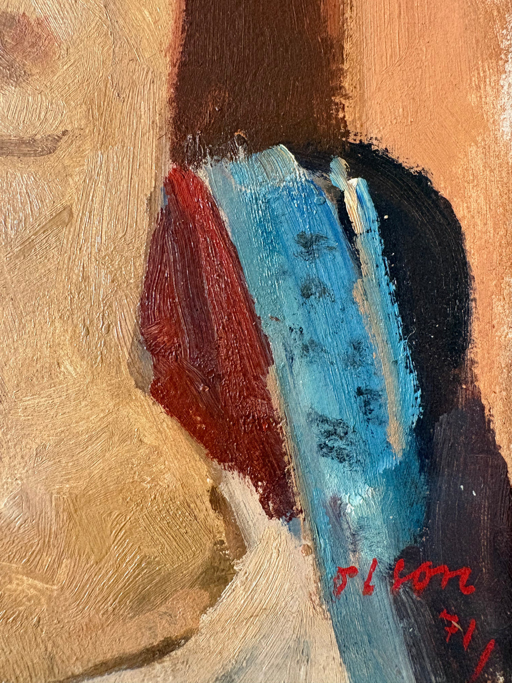 Nude in Linen Frame