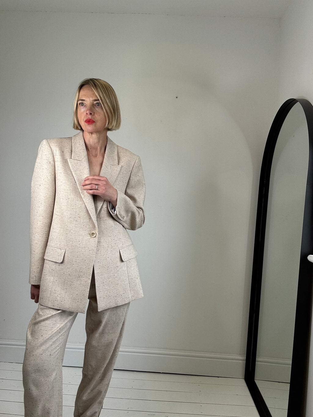 MUNTHE herringbone pick pick textured suit