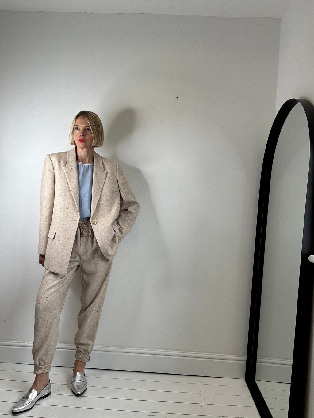 MUNTHE herringbone pick pick textured suit