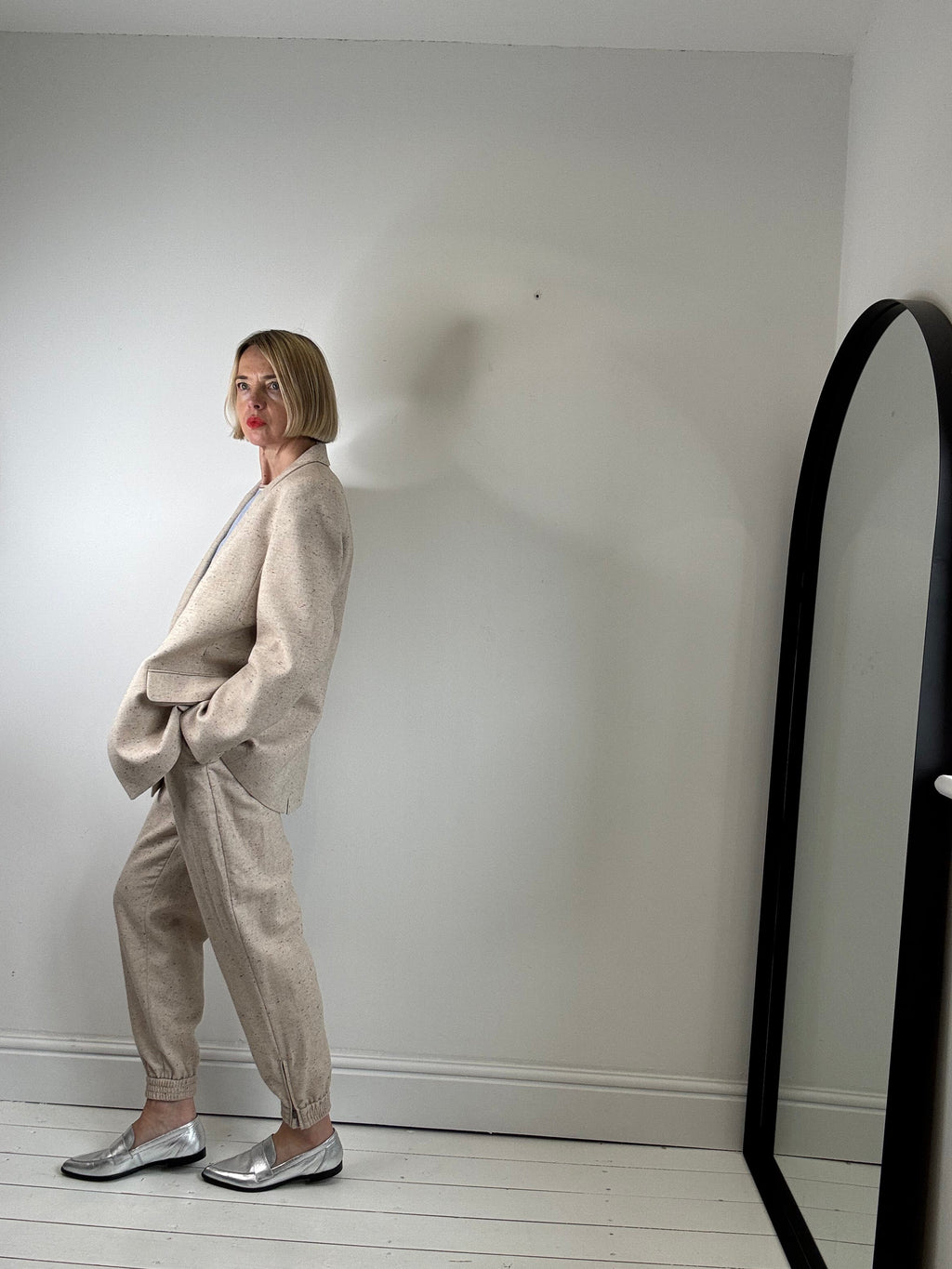 MUNTHE herringbone pick pick textured suit