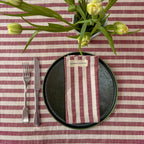 NEW WOVEN CLAY STRIPE set of 4 cotton napkins