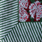 IN BLOOM BLUE hand block printed tablecloth