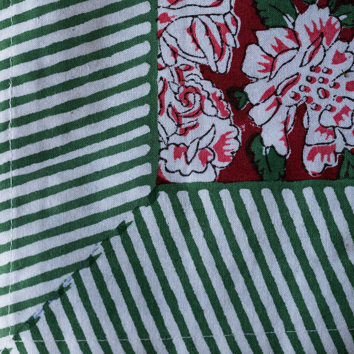 IN BLOOM BLUE hand block printed tablecloth