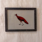 RED BIRD Indian glass painting