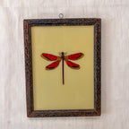 RED MOTH Indian glass painting