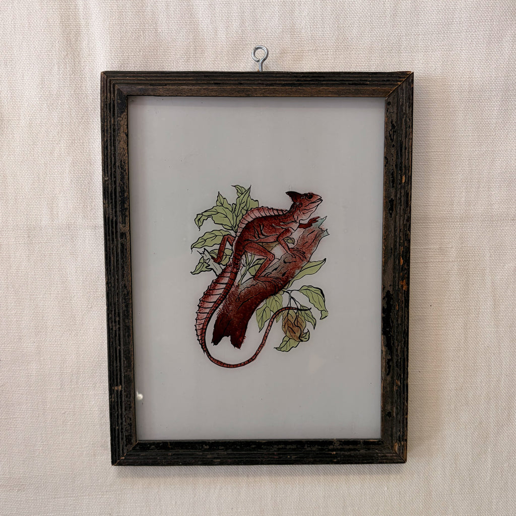 REPTILE NARROW FRAME Indian glass painting