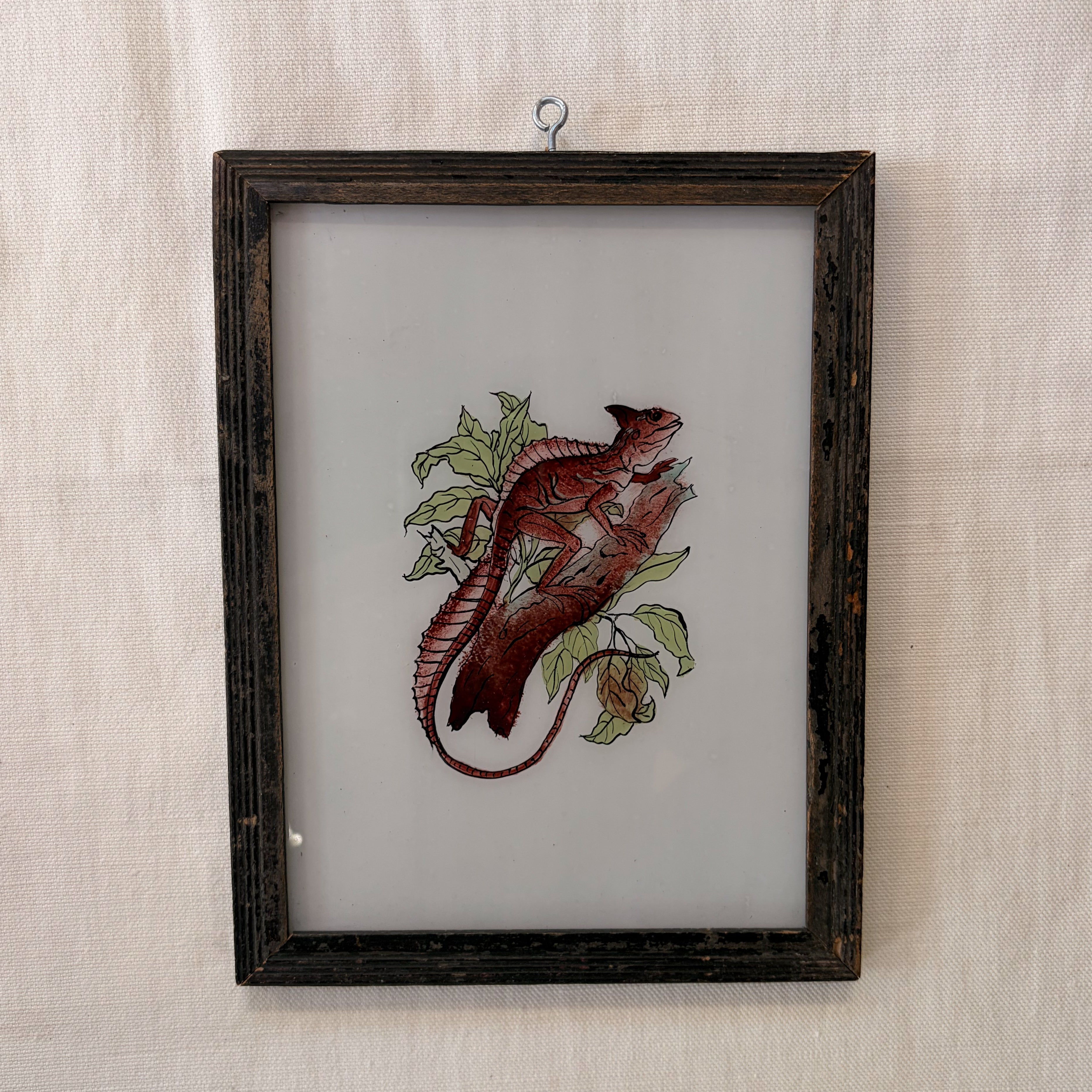 REPTILE NARROW FRAME Indian glass painting