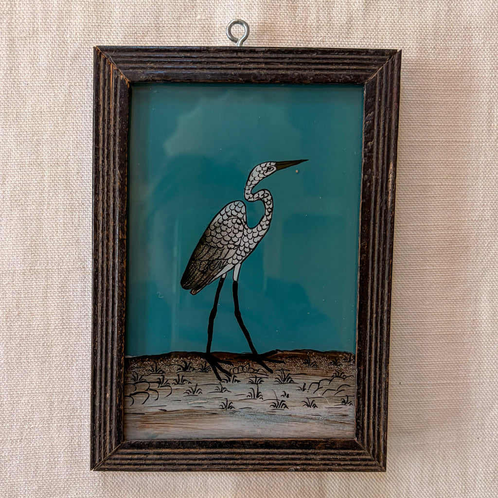 STORK 2 Indian glass painting