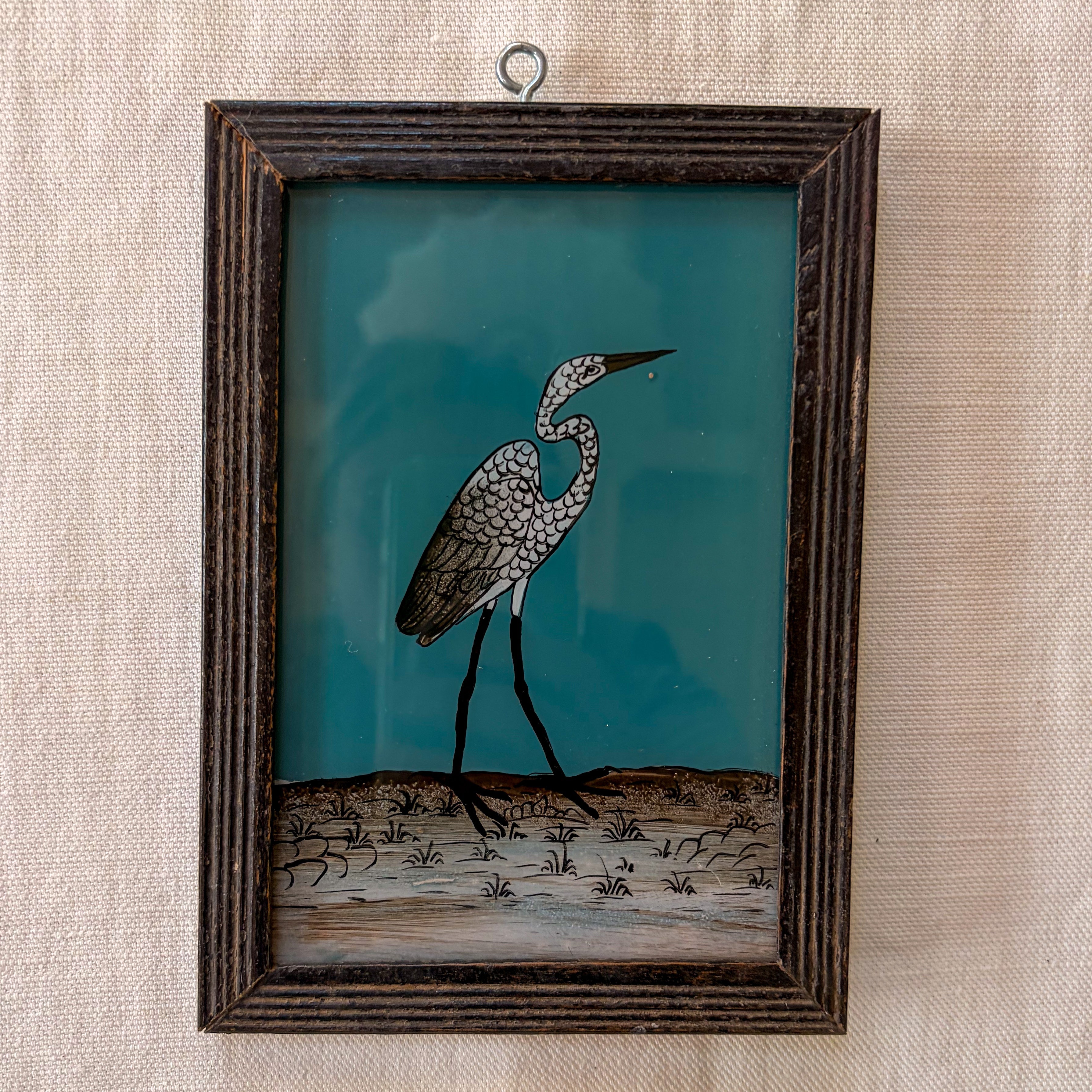 STORK 2 Indian glass painting