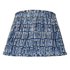 Handmade Indigo Brick Block Printed Cotton Lampshade