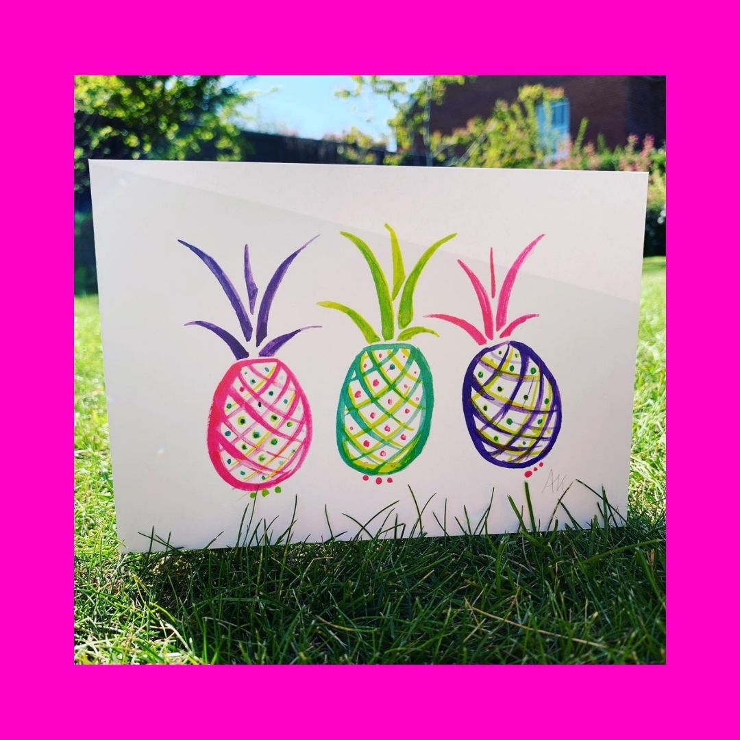 Popping pineapple card