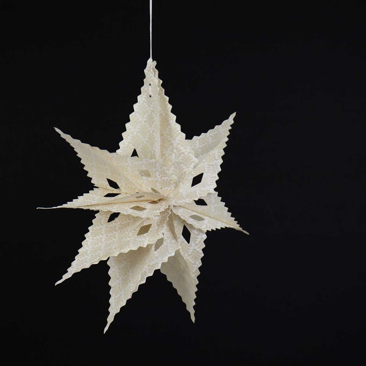 Natural & White Kathmandu Handmade Paper Star | Fair Trade