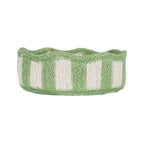 Stripy Scalloped Mini Basket - green